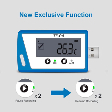 TE-04 Probe CSV&PDF USB Reusable Temperature Data Logger External Probe -22℉~158℉ Pre-order